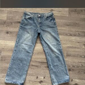 SHEIN Men's Relaxed Straight Jeans - Faded Blue Wash